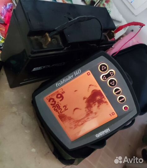 Эхолот garmin fish finder 140+ струбцина+акб+сумка