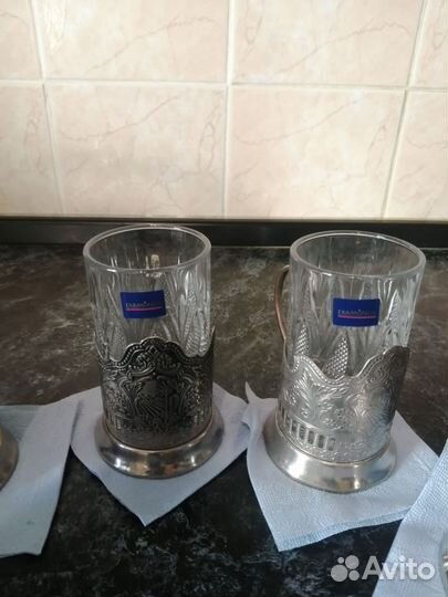 Подстаканники со стаканами бу