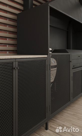 Мангальный комплекс из металла в беседку