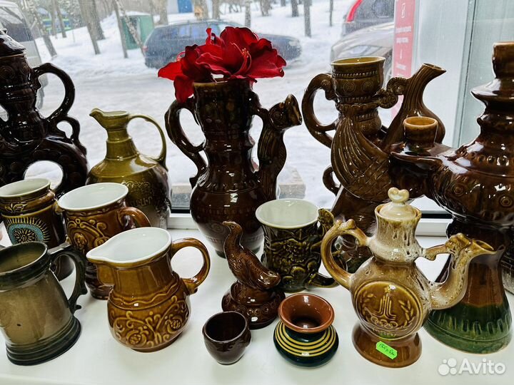 Керамические подсвечники, кувшины