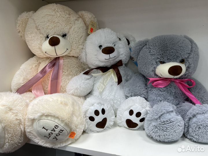 Мягкие игрушки кот батон, хаски, мишки