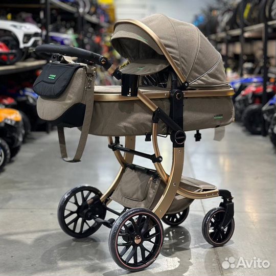 Новая коляска 3в1 luxmom 601a коричневая