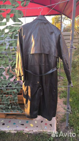 Кожаный плащ мужской