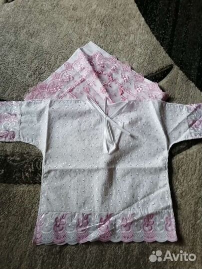 Крестильный комплект для девочки, рост 74-80
