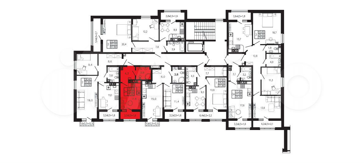 Квартира-студия, 21,4 м², 4/4 эт.