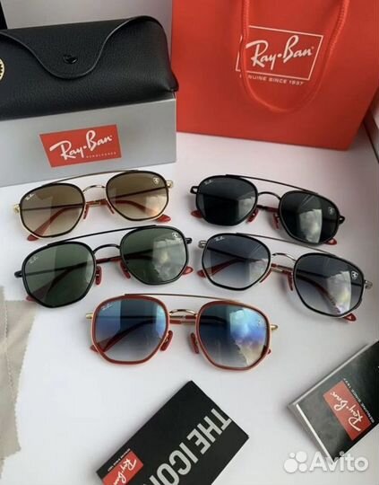 Очки ray ban ferrari пепельные