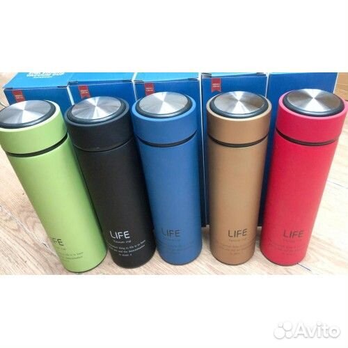 Термос металлический с резиновым покрытием Life 0