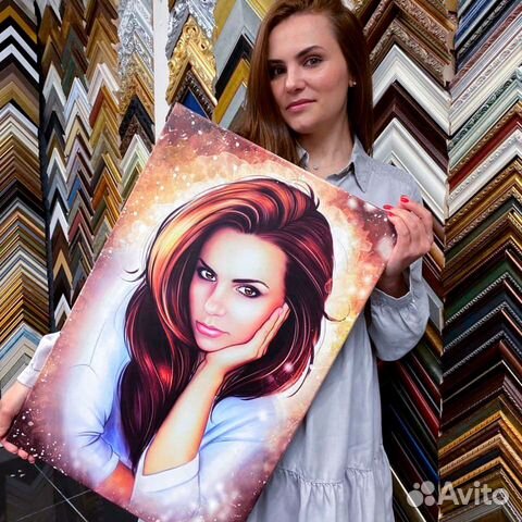 Портрет по фото на холсте