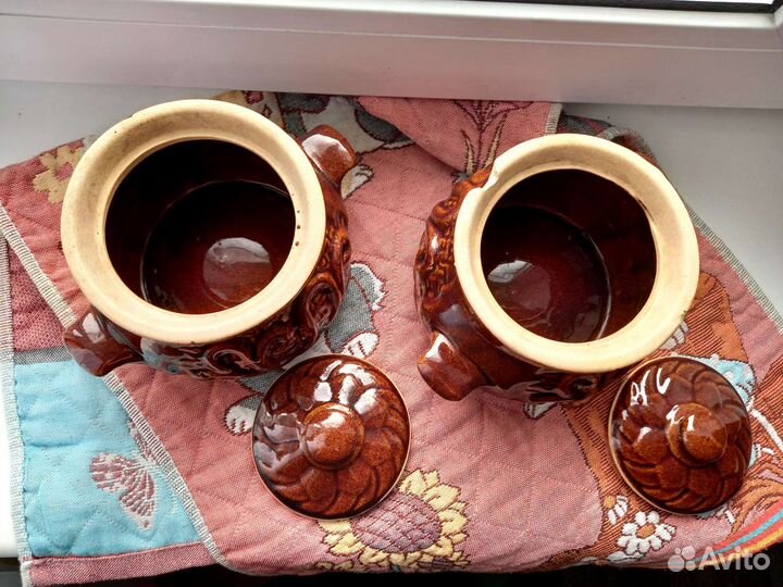 Горшок для запекания керамический 2 шт