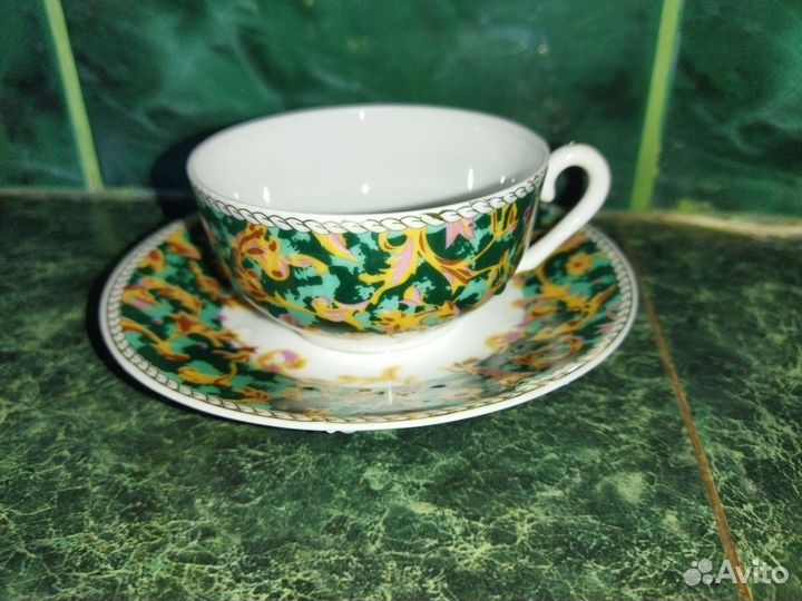 Две кофейные пары «Kerfor» позолота 24 карата