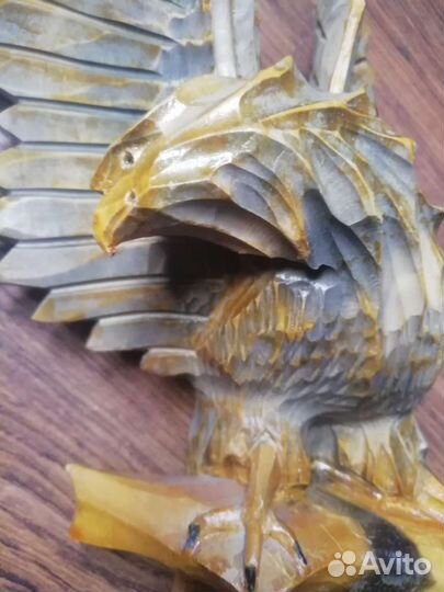 Сувенир СССР. Орёл с лисой. (из дерева)