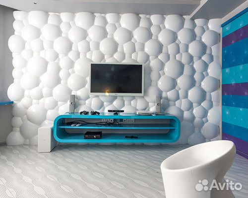 Монтаж 3D панелей и Гипсового декоративного камня