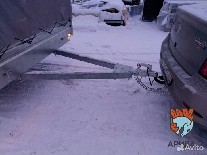 Двухосный прицеп с тентом 150 см мзса 817738.001
