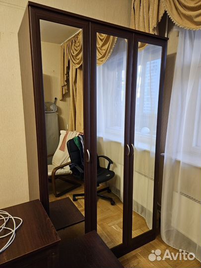 Шкаф с зеркальными дверцами распашной