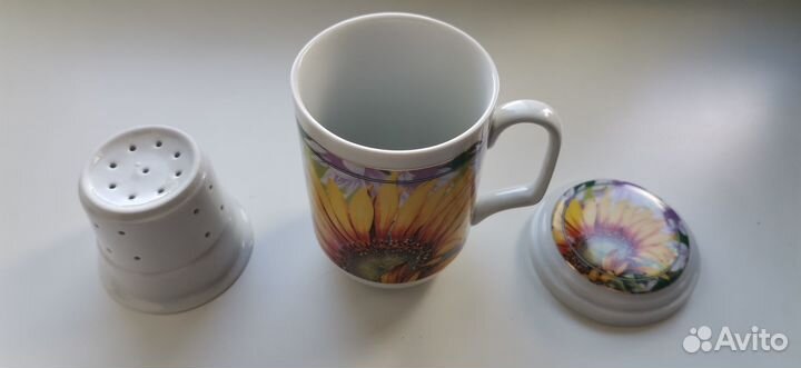 Кружка керамическая заварочная с фильтром