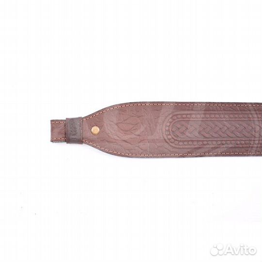 Ремень ружейный фигурный (кожа/велюр тисненый винт
