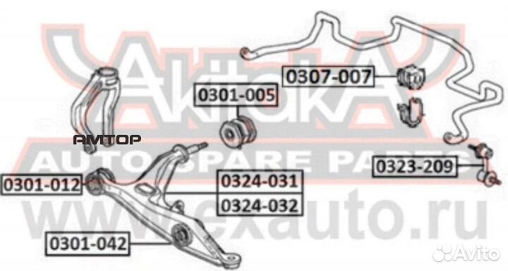 Asva 0307-007 Втулка переднего стабилизатора D26 A