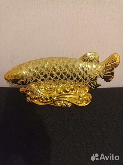 Золотая рыбка стекло сувенир