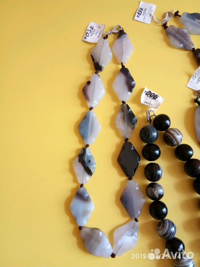 Бусы и украшения из натурального камня агат. Новые