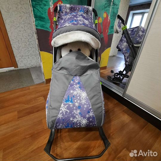 Детские зимние санки коляска