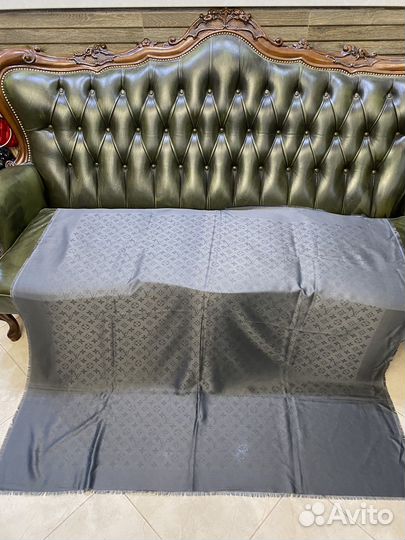 Платок шаль Louis Vuitton шерсть шелк 140 см