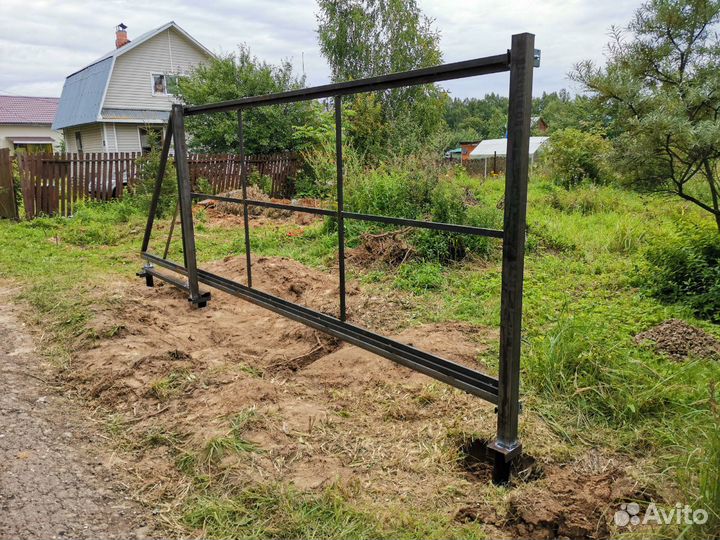 Ворота сдвижные неокрашенные