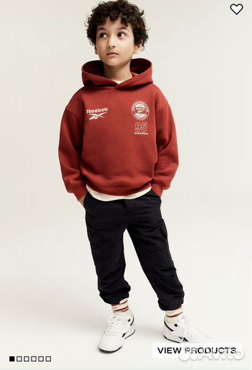 Толстовка худи hm reebok 122/128 134/140 новая