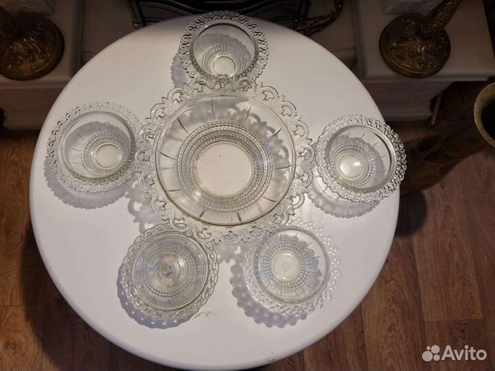 Цветное стекло ссср,сервиз Ажурный