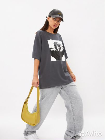 Футболка женская оверсайз графит