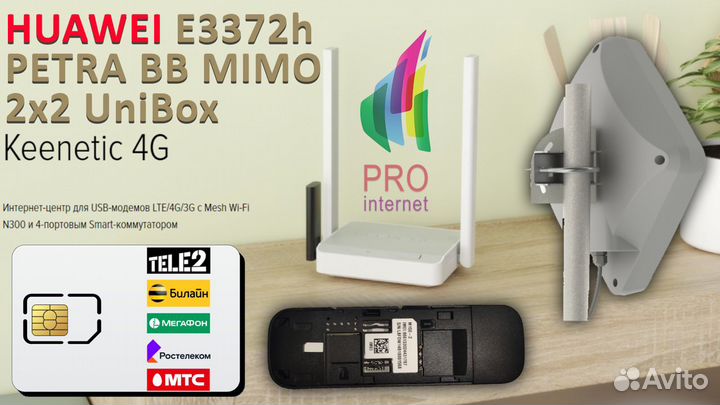 Keenetic 4G huawei E3372h petra BB mimo UniBox