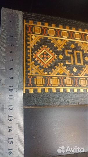 Шкатулка с декором из соломы юбилейная, СССР