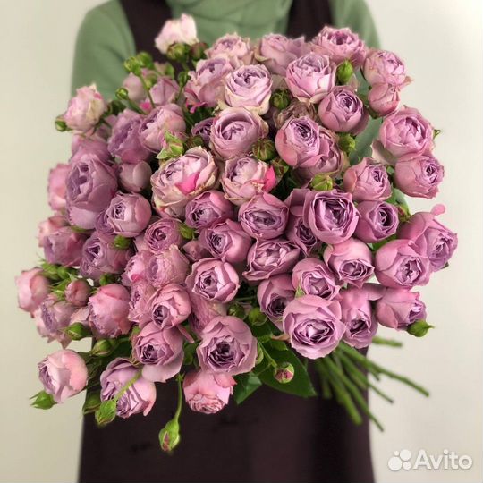 Роза кустовая пионовидная, букет из роз, доставка