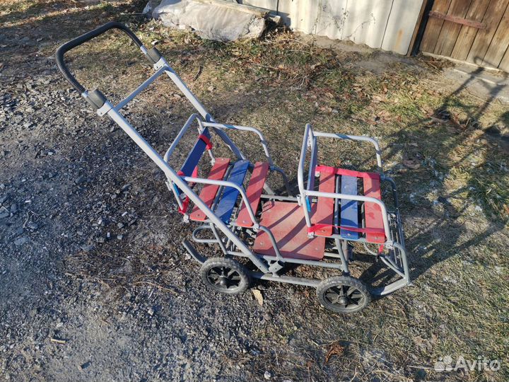 Санки для 2 деток с колесами
