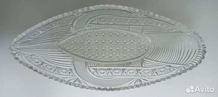 Хрустальная ладья салатница Чехия