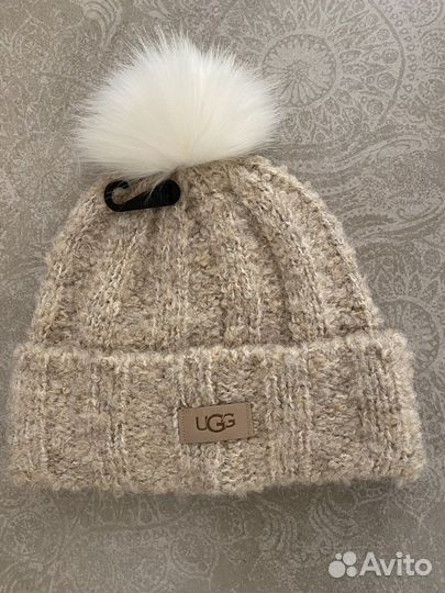 Новый комплект шапка и варежки UGG женский