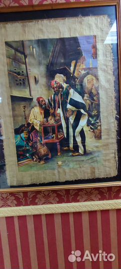 Картина на папирусе с ближнего востока базар