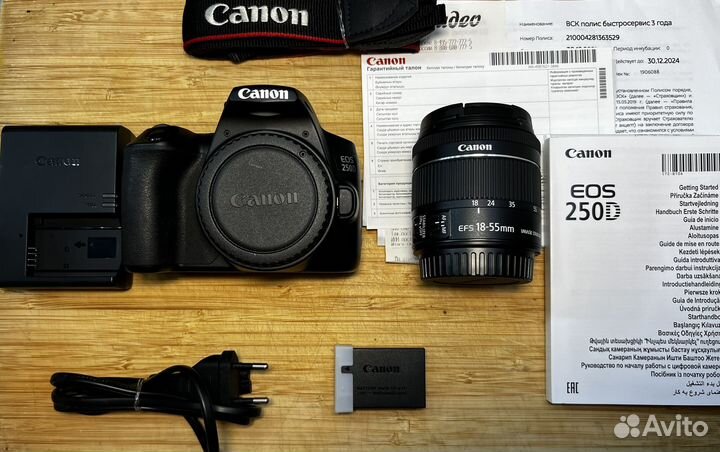 Canon 250d kit на гарантии до 2025