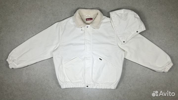 Джинсовый бомбер Supreme с мехом