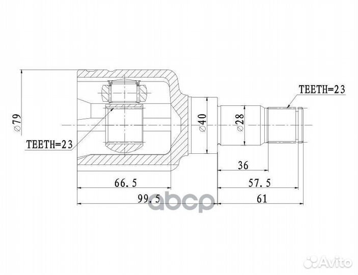 ШРУС ford focus II/C-MAX 03- внутр.лев. (23X40X