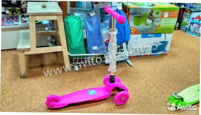Самокат 3 колесный Scooter розовый