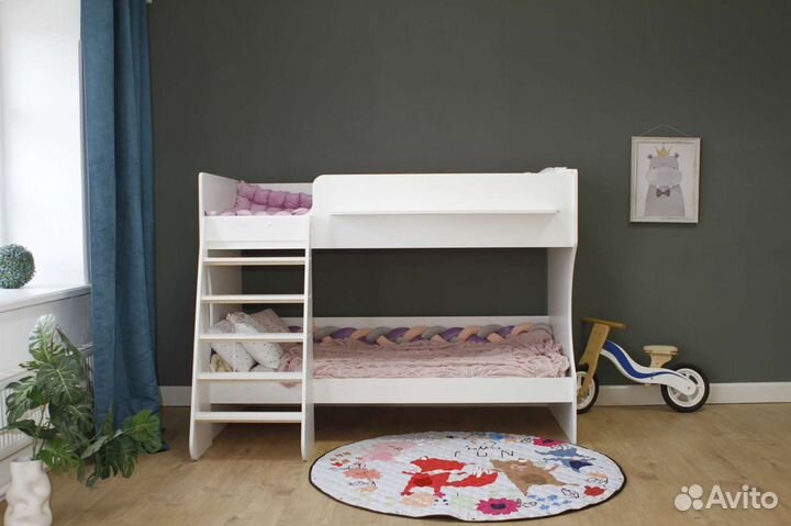 Детская кровать двухъярусная, кроватка, для двоих