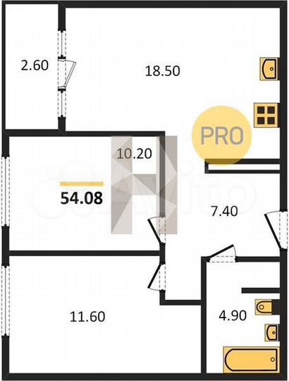 2-к. квартира, 54,1 м², 18/24 эт.