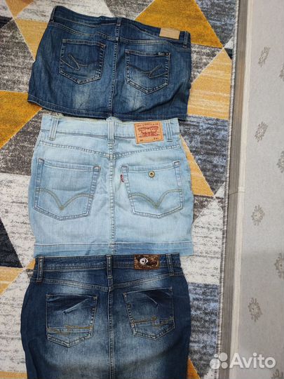 Джинсовая юбка 44