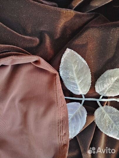 Отрез ткани велюр 1 х 1,6 м новый темно-коричневый