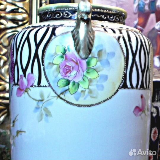 Ваза.Noritake.Япония.Старинная.Рукописная.Фарфор