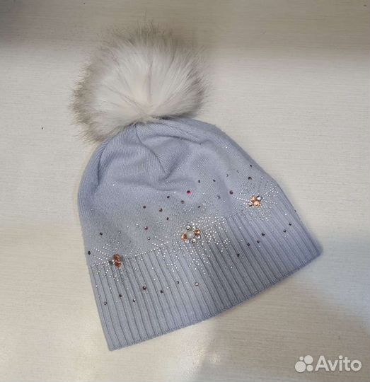 Шапка тёплая на девочку 6-8л