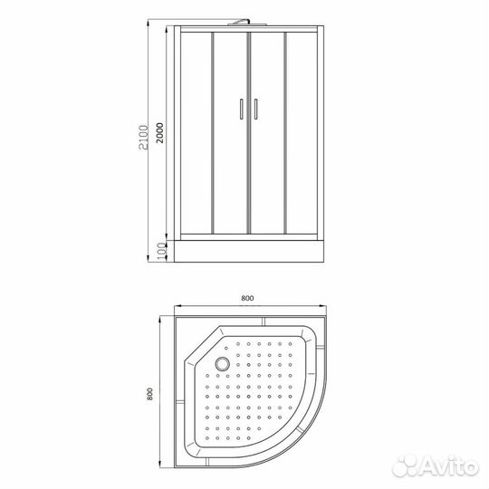 Душевая кабина Parly EF831 80x80 угловая с низким