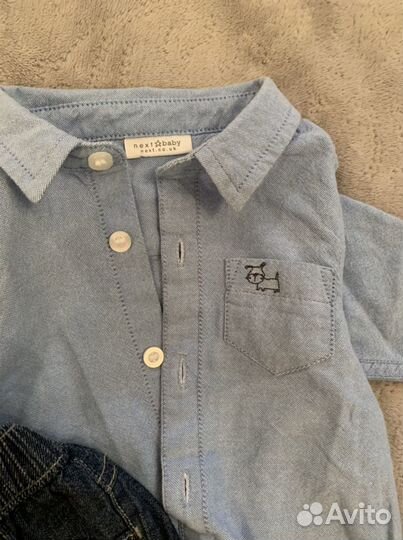 Комплет для выписки (джинсы, рубашка, шапочка)