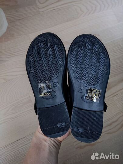 Туфли для девочки 27 размер чёрные