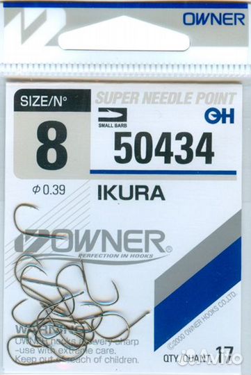 Крючки Owner 8/50434 0.39 Ikura